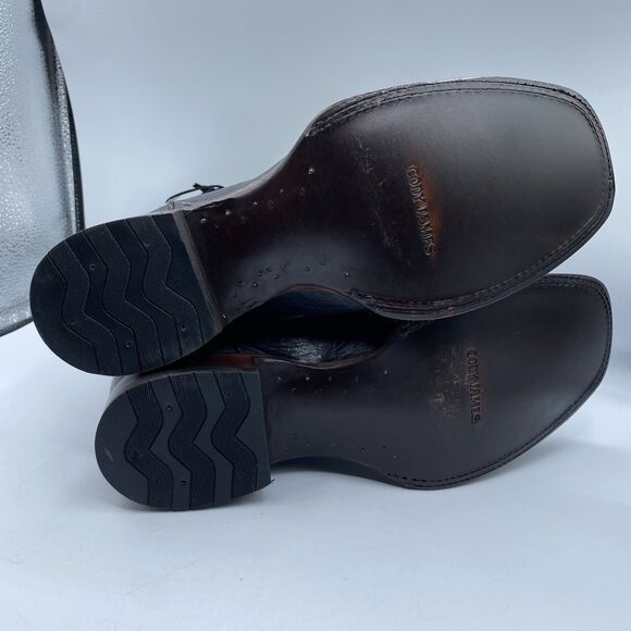 Cody James Boot Mens Men 13 EE Exotic Smooth Ostrich Black Square Toe Cowboy main image 7